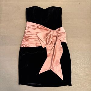 Vintage Betsey Johnson Velvet Mini Dress with Sash